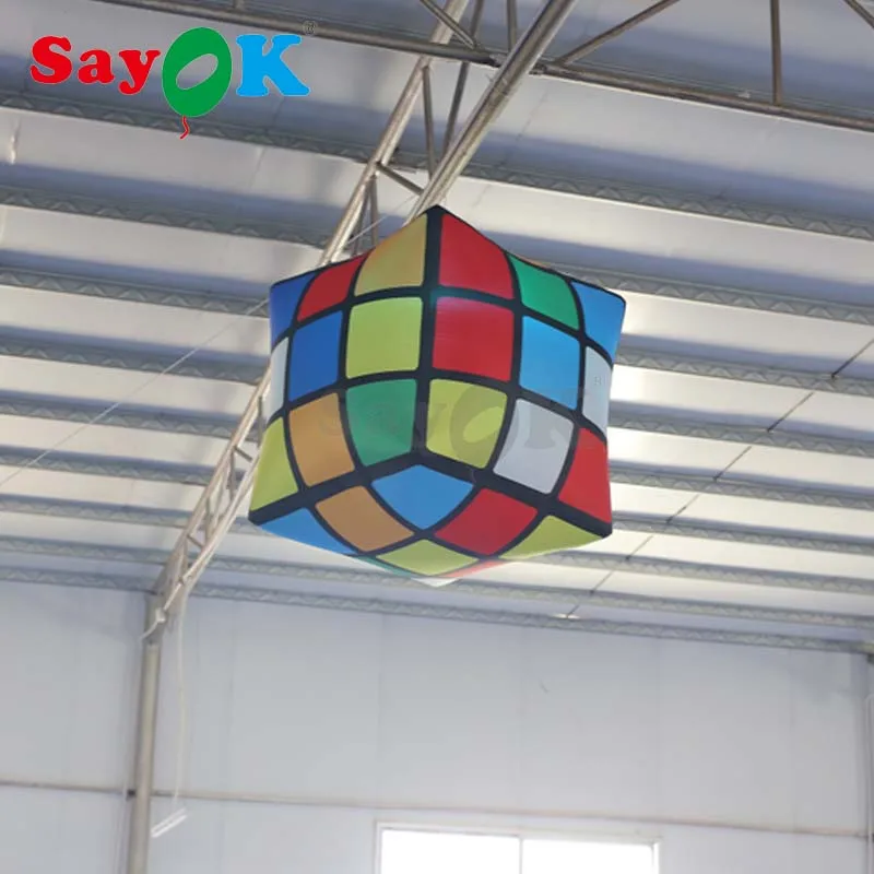 1 м(3.28ft) дизайн Led надувной куб/надувной волшебный куб/надувной куб для мероприятий, пабов, вечерние, потолочные украшения
