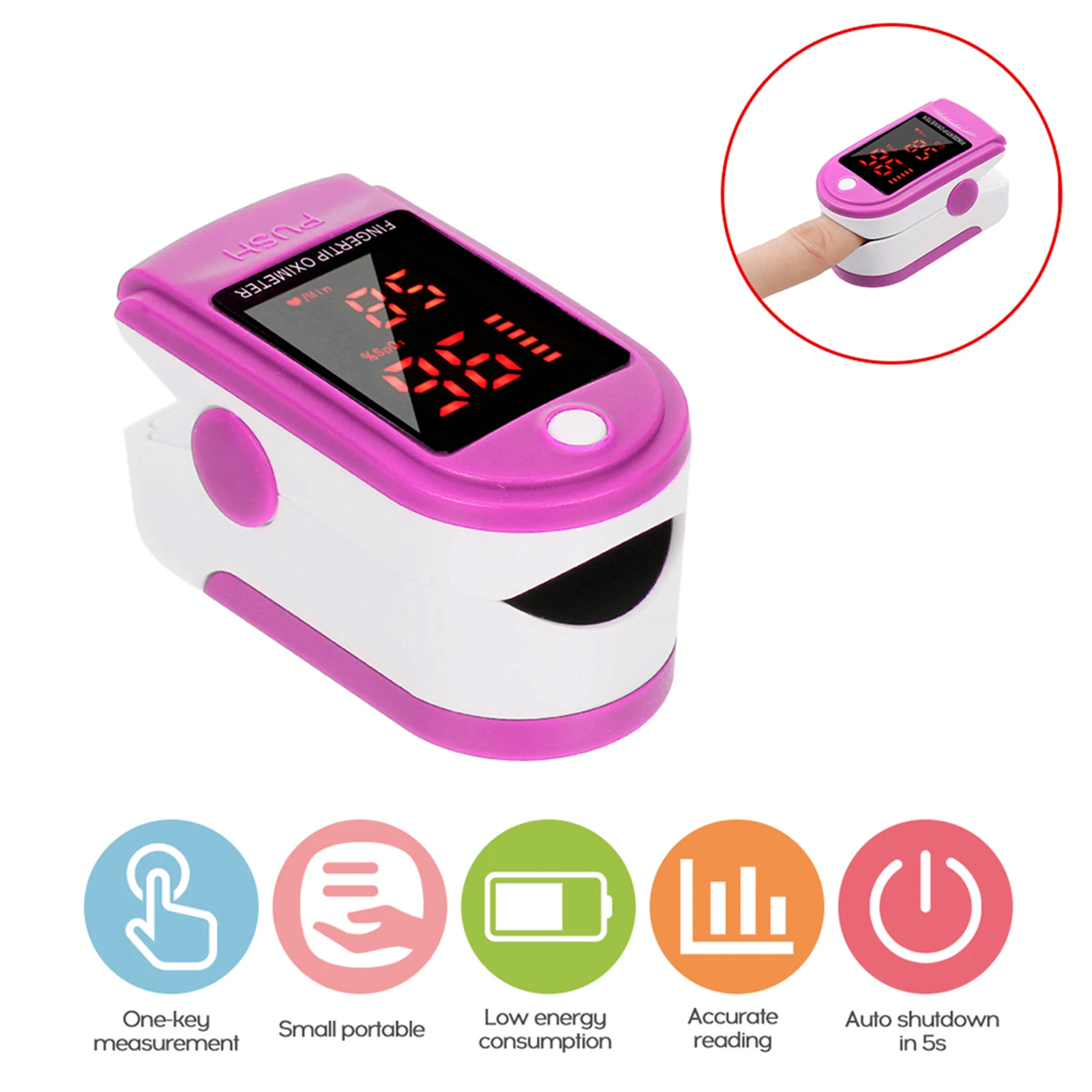 Бытовой Пульсоксиметр измеритель кислорода SpO2 монитор насыщения кислородом в