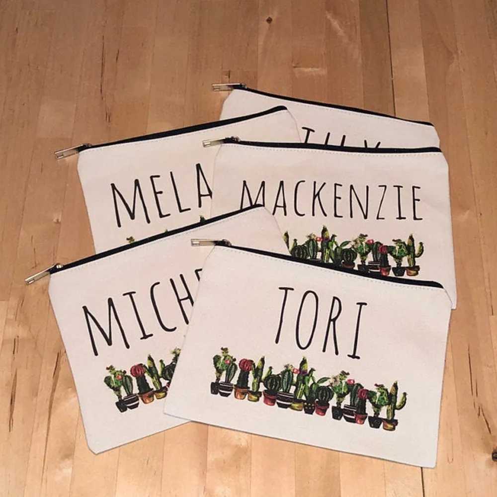 Пользовательские команды невесты макияж сумки подарок кактус свадебный душ