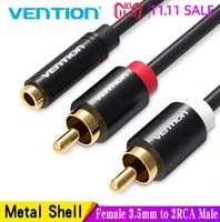 vention female 3 5mm jack to 2rca male audio cable rca jack splitter y cable for iphone amplifier home theater dvd headphone aux