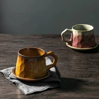 handmade coffee %d0%ba%d0%be%d1%84%d0%b5 cup tasse saucer retro stoneware afternoon tea set vasos plegables hand made japanese style
