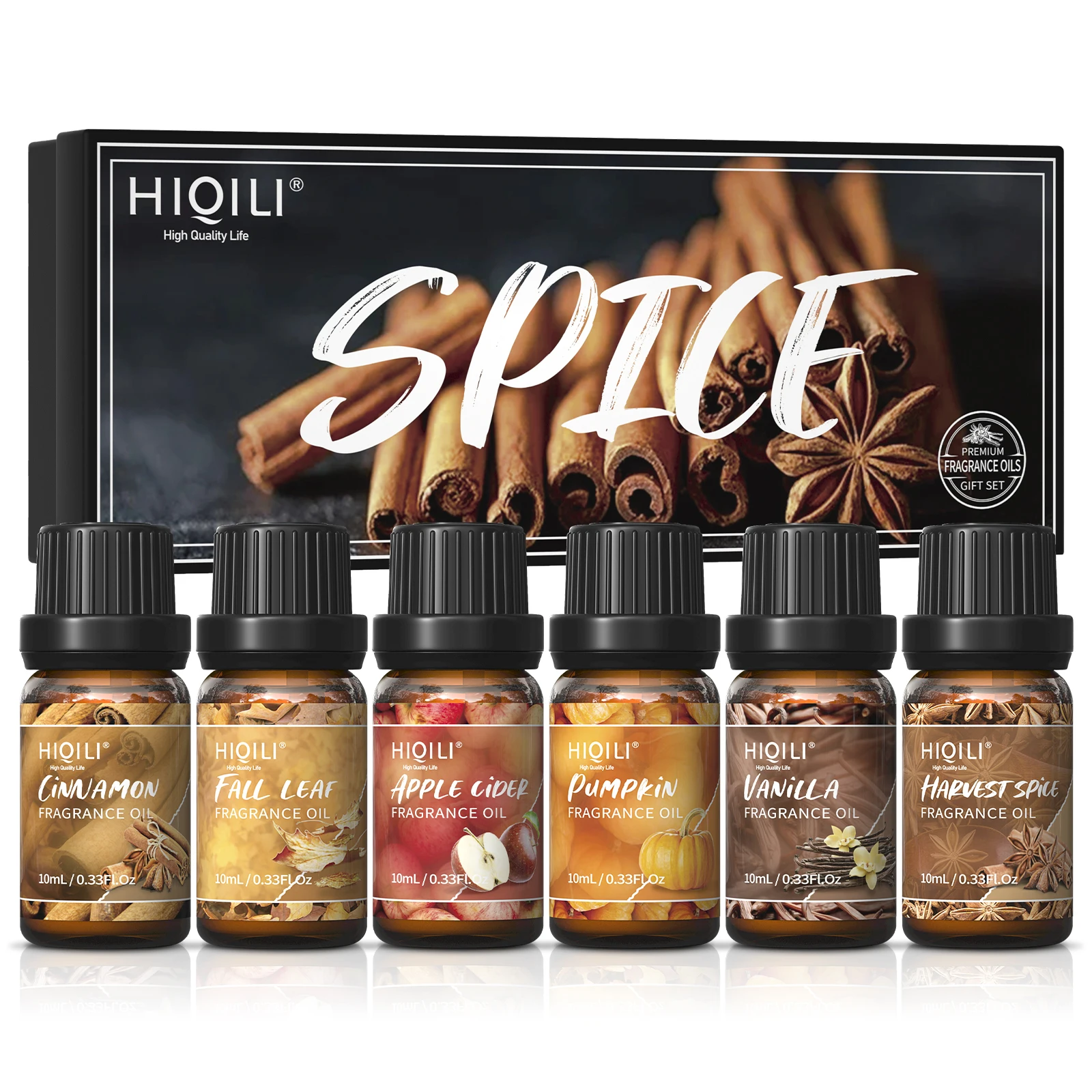 HIQILI Spice Fragrance Oils,TOP 6 Gift Set, 100% Pure Perfum