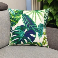 green leaves flower cushion cover plush pillow case pillowcase home creative sofa chair office decor throw pillows