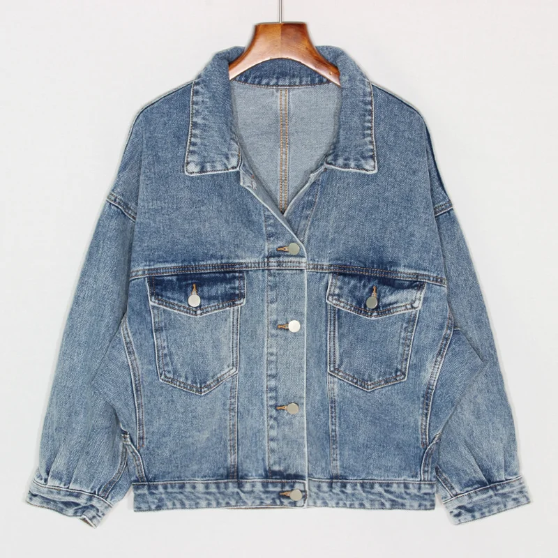 

Женская джинсовая куртка, свободная короткая джинсовая куртка, верхняя одежда в уличном стиле, весна