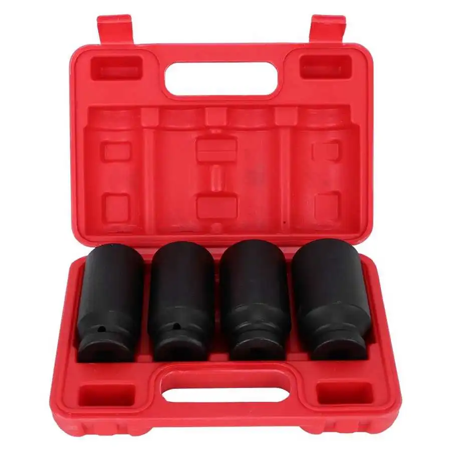 

4pcs 6 Point 1/2in DR Front Back Wheel Drive Axle Nut Deep Impact Socket Accessory Hand tools