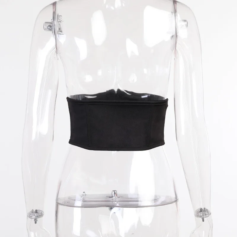 

Emo Mall Gothic Bodycon Cummerbunds Aesthetic Women Grunge Punk Black White Bustiers Vintage Fashion Streetwear Accessorie