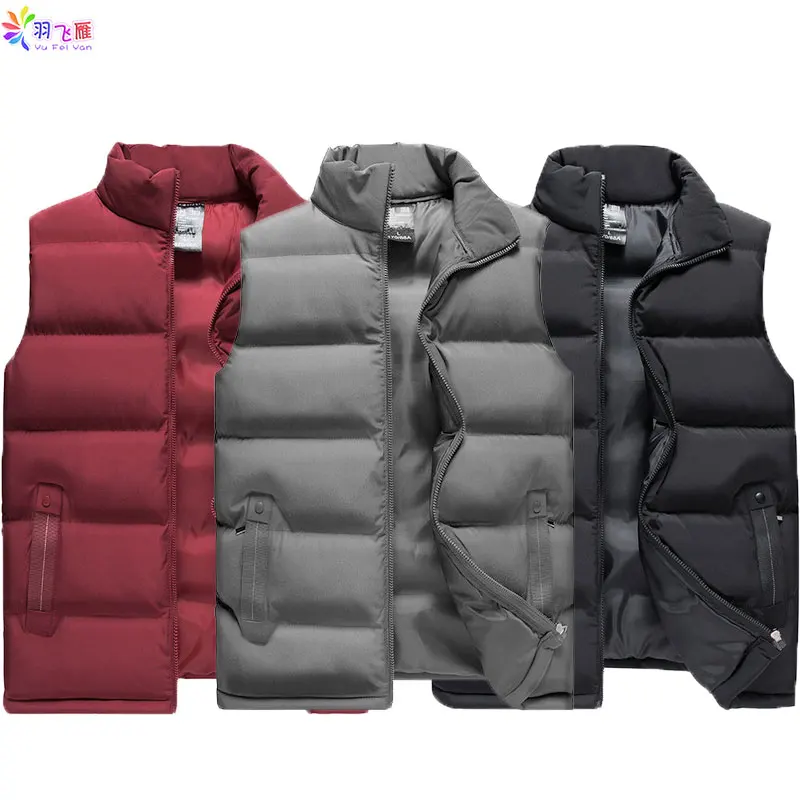 Повседневная Хлопковая мужская жилетка осенне зимняя без рукавов однотонная