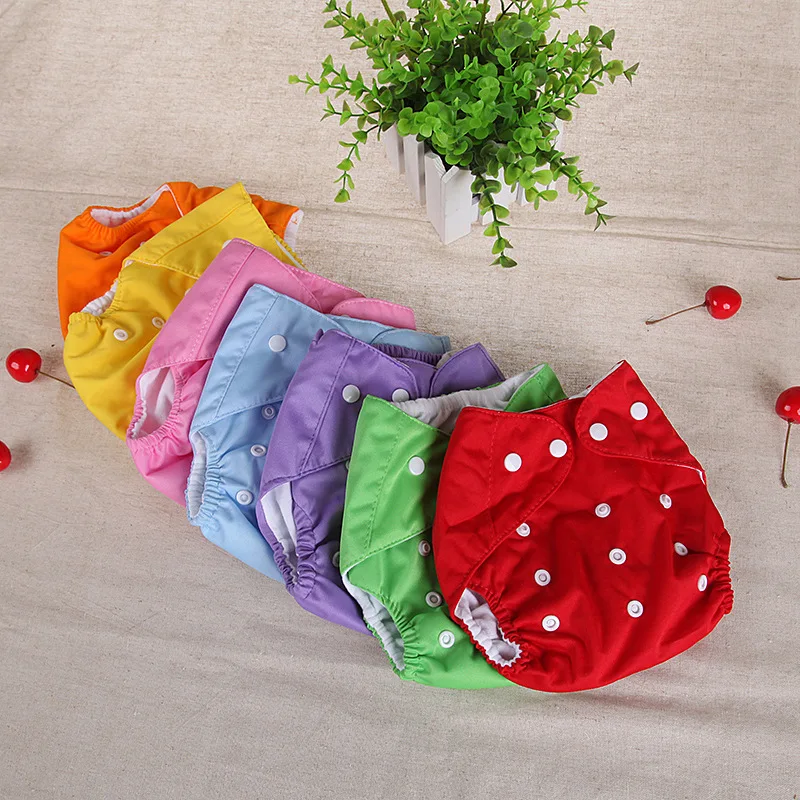 Pa&ntilde;ales de tela ecol&oacute;gicos para beb&eacute;, bragas impermeables reutilizables, Color s&oacute;lido, 0 a 1 a&ntilde;o, 1 unidad-0