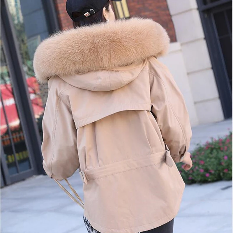 2019 Высококачественная меховая Парка женская зимняя куртка с подкладкой из