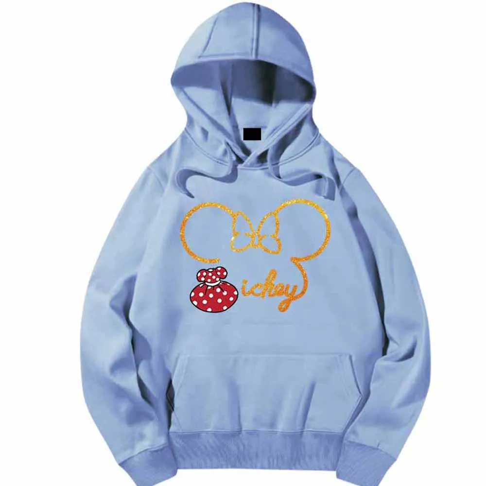Женская толстовка с капюшоном Disney Minnie Mickey Mouse золотистые бронзовые топы длинными