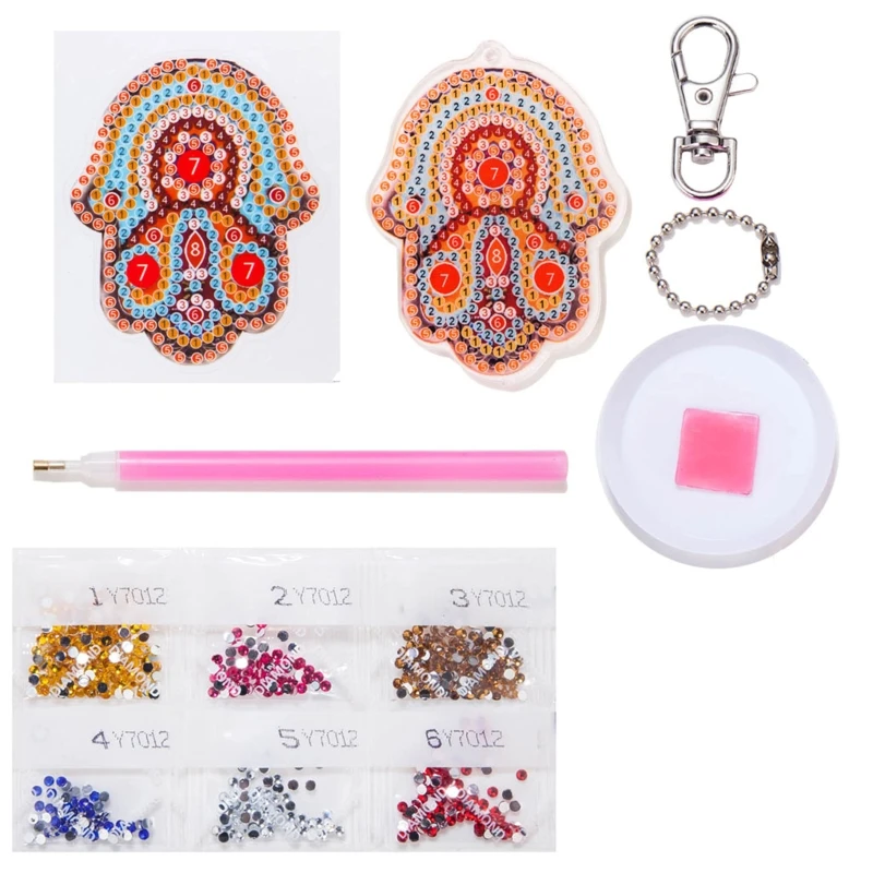 

Keychains Diamond Painting Kits Full Drill Diamond Painting DIY Key Ring Gift