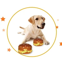 squeaky dog toy natural latex pet chew toys simulation hamburger food shaped toy for dogs puppy bite resistant