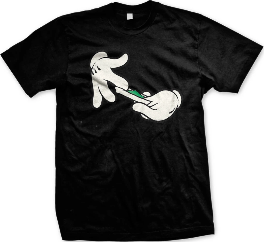 

Cartoon Hands Rolling A J Joint Pot Marajuana Mareyjane Weed 420 Smoke Mens Tee