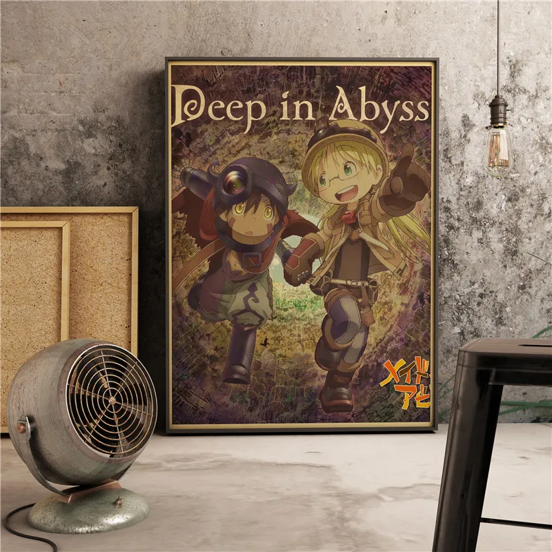 Японское аниме сделано в бездне ретро картина искусство домашний декор бар кафе