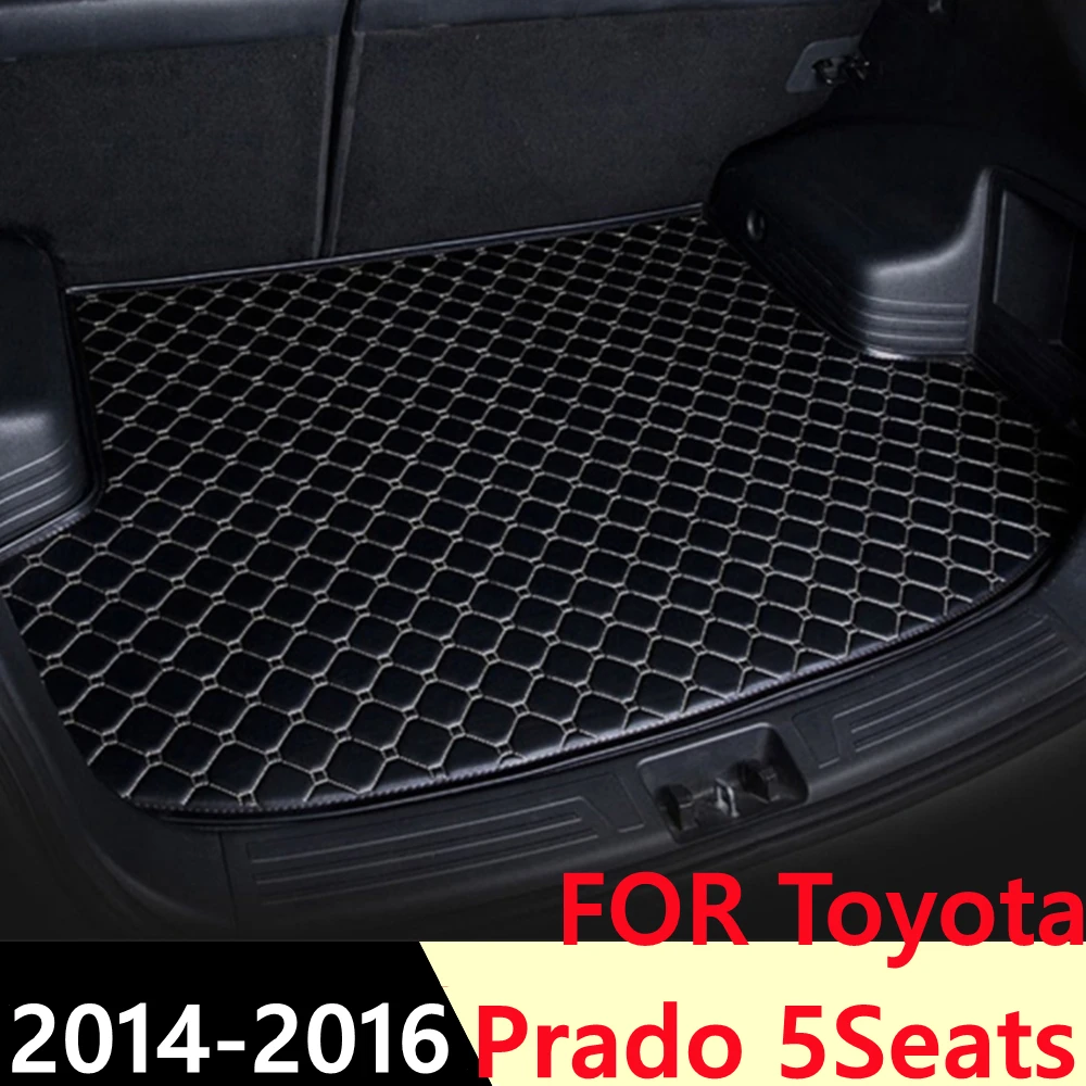 

SJ Custom Waterproof Car Trunk Mat AUTO Tail Boot Tray Liner Cargo Carpet Pad Protector Fit For Toyota Prado 5Seats 2014 2015 16