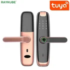 RAYKUBE X8 умный замок биометрический дверной замок с отпечатком пальца Tuya приложение магнитная карта открытый режим временный пароль домашний умный дверной замок