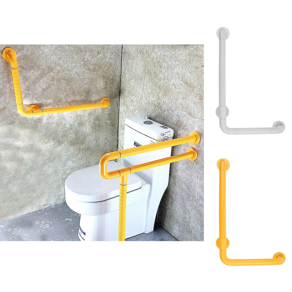 

L Shaped Stainless Steel Wall Mounted Bathroom Shower Toilet Bath Tub Grab Bar Safety Handrail Helping Tool Skid Resistance