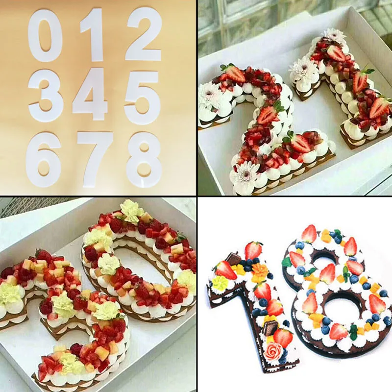 

Numbers Cake Mould Set PET Decorating Baking Mold DIY Kitchen Tool For Birthday Pastry FBS889
