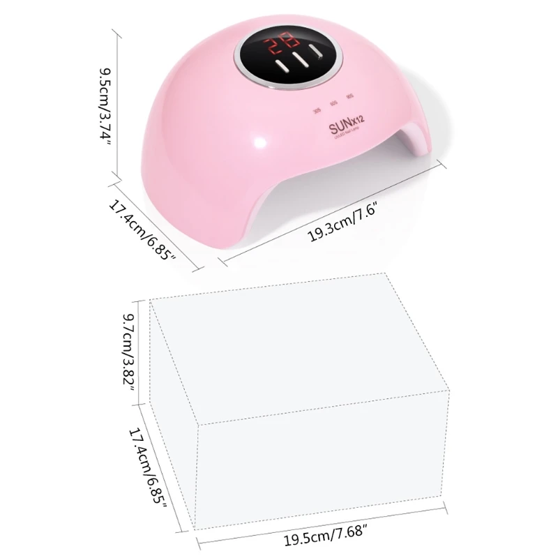 

54W Nail Lamp UV Dryer LED Gel 30s 60s 99s Timer Settings Nails Manicure Machine Curing Light