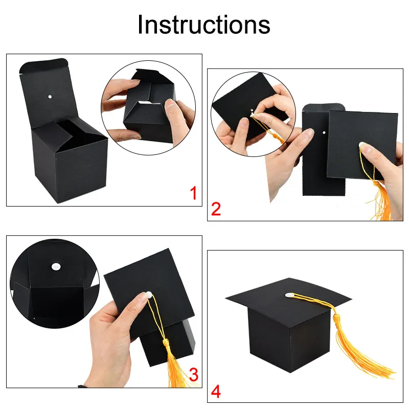 

5pcs Doctor Hat Cap Candy Box Graduation Celebration Party Decoration Candy Favor Boxes Gift Packing Box Paper Carrier SALE