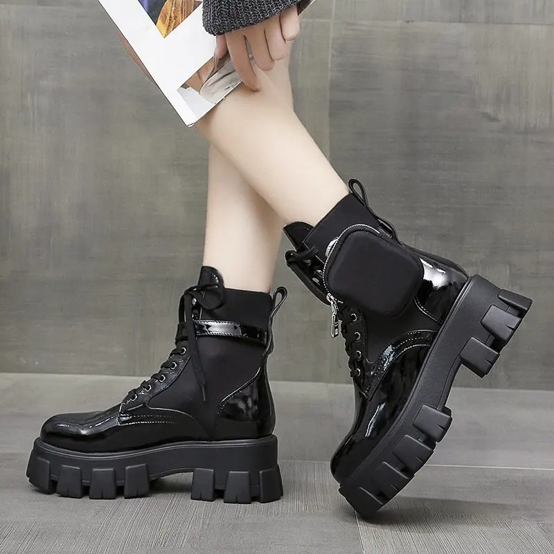 Обувь на платформе готические ботинки стильные женские модные туфли лодочки Martin