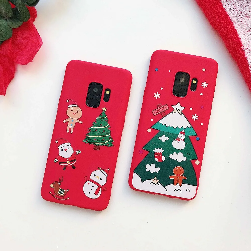 Чехол для телефона с рождественским рисунком для samsung Galaxy S7 S8 S9 Plus S10 Lite S10e противоударный чехол Note 8 9 10 Pro A7 TPU силиконовый чехол