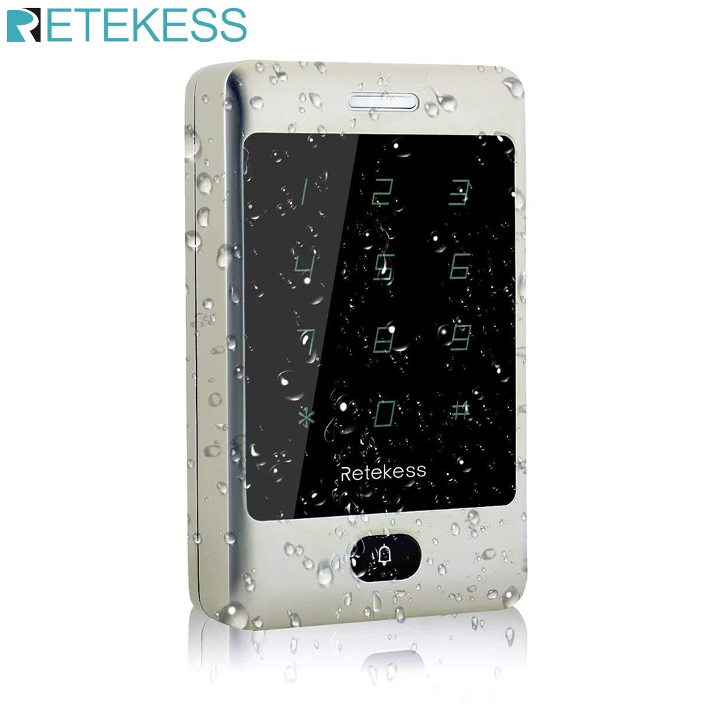 Retekess T-AC01 IP68 Водонепроницаемый RFID Контроль доступа сенсорная клавиатура система контроля допуска к двери 125 кГц металлический чехол с подсветкой