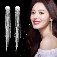 fashion womens long earrings rhinestone hanging statement earrings 2020 trendy luxury crystal dangle earing fashion jewelry