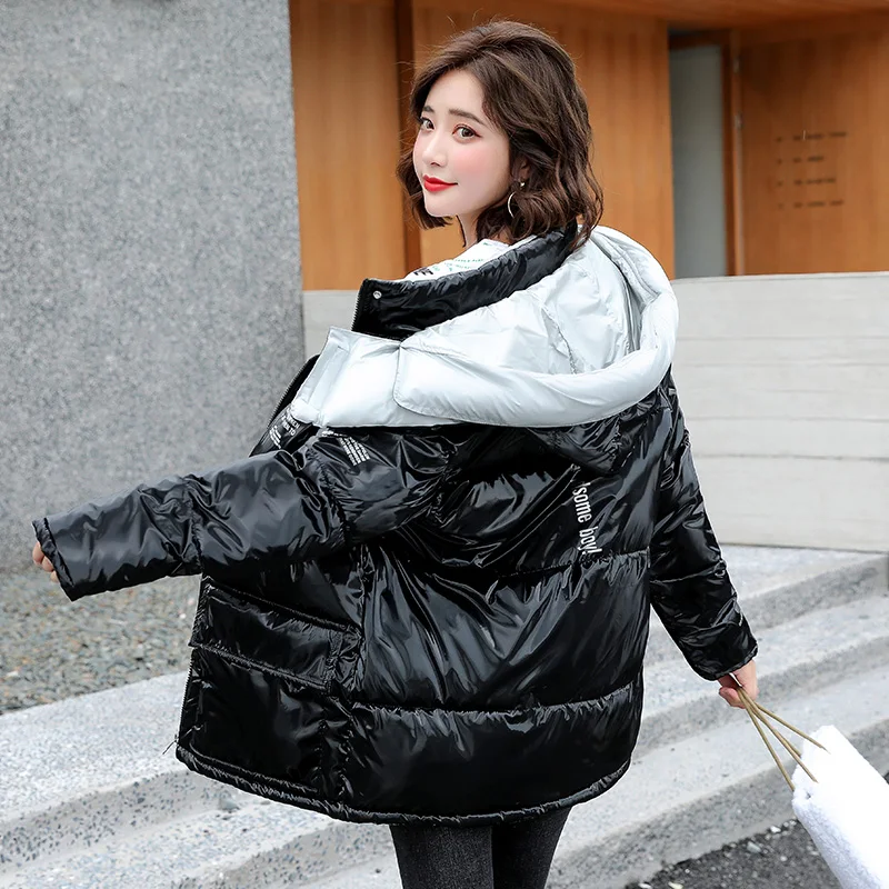 

ISENMAL Women's Winter Jacket Slim Hoode Long Woman Parkas With Adjustable Waist Thick Fur Collar Solid Plus Size Casual Female