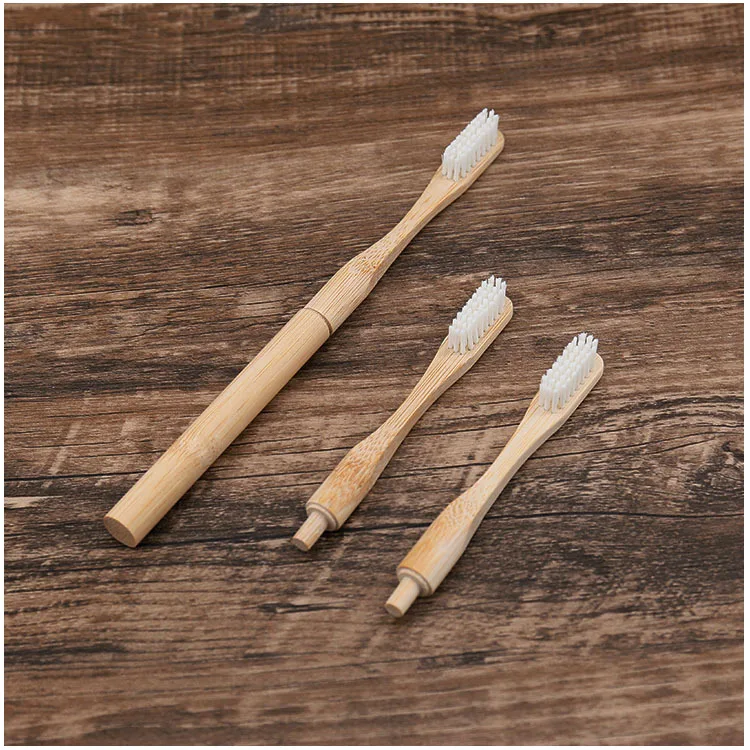 Съемная бамбуковая зубная щетка средняя щетина Сменная головка Экологичная