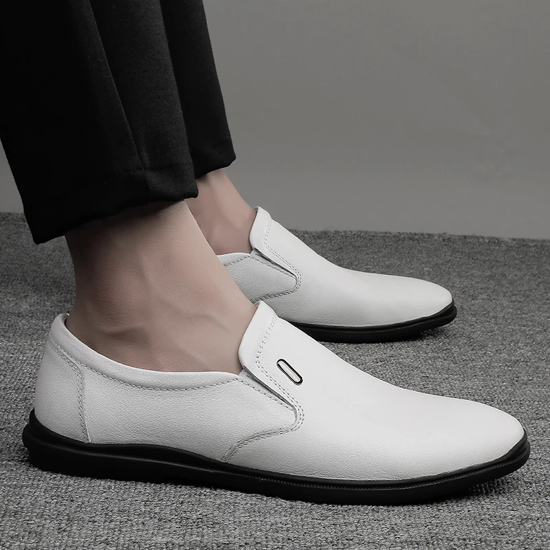 

Big size 36-47 Genuine leather Men's Shoes Comfortable Men Casual Shoes Leather High quality Slip-on Footwear Driving Shoes w5