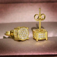 14k yellow gold filled stud earring fine 1 carats fl diamond jewelry silver 925 jewelry bizuteria orecchini gemstone earrings