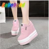 bai tan nei heightening womens shoes spring and summer 2019 small white shoes with shallow mouth thick bottom air permeabilit
