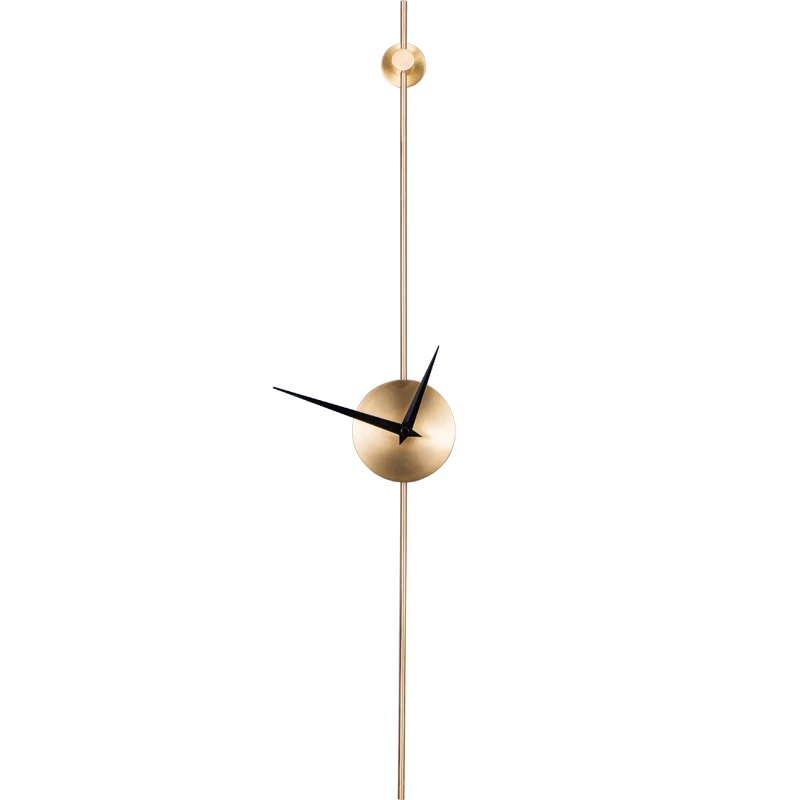 Reloj de pared minimalista de Metal, diseño moderno, de cobre, silencioso, nórdico, creativo, para cocina, decoración del hogar EB50WC