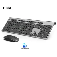 wireless keyboard mouse 2 4 gigahertz stable connection rechargeable battery full size russian layoutblack grey silver white