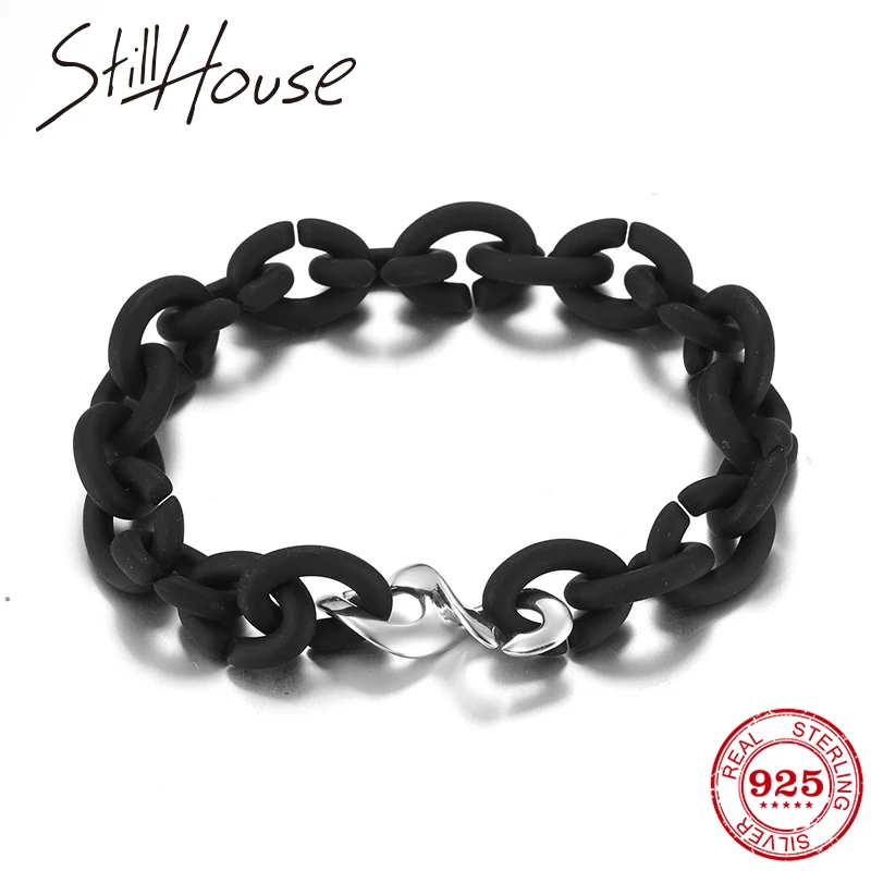 Свернутый счастливый номер 8 из стерлингового серебра 925 пробы с бусинами мужской