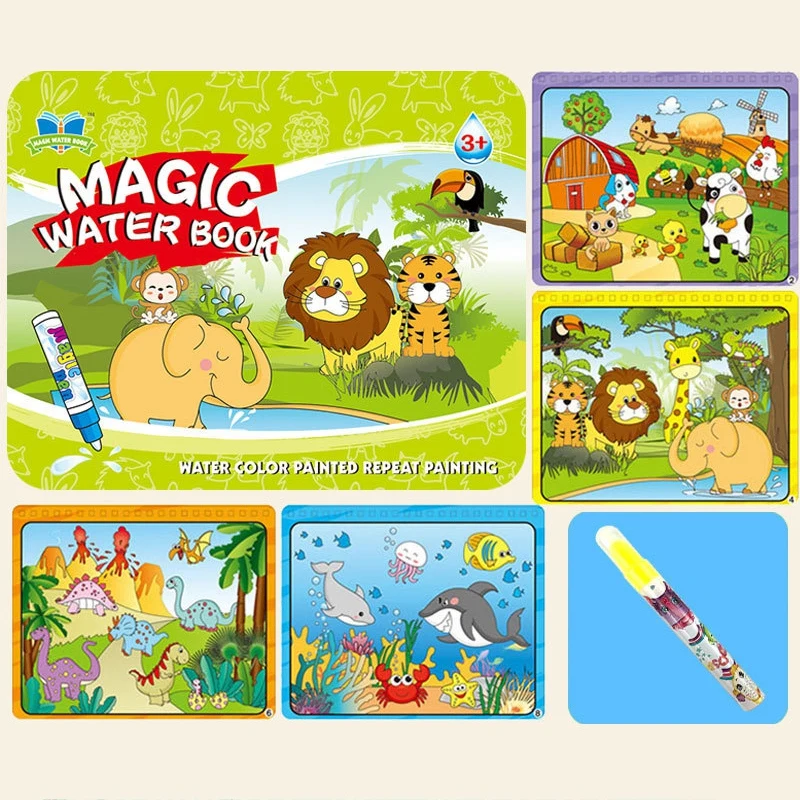 

Magic Kids Doodle Mats Water Drawing Writing Board Toy for Kid Toddler Animal Educational Painting Pad Toys