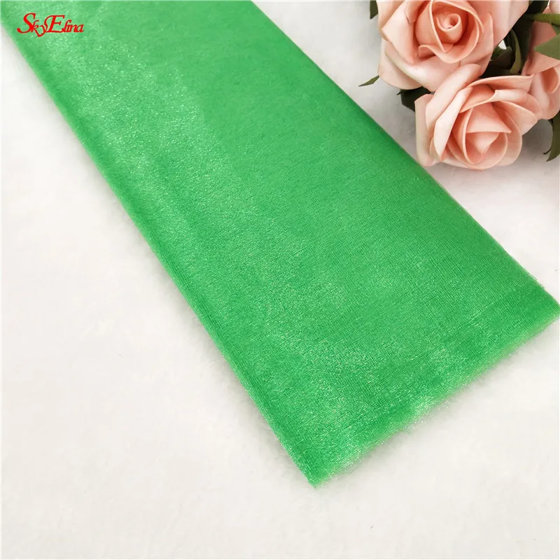 green Тюль в рулоне 15 см* 5 м, 48 см* 5 м, юбка-пачка из органзы, украшение для детского душа, Свадебная вечеринка, арка, аксессуары для дверей с цветами, 7zSH015 - Цвет: green