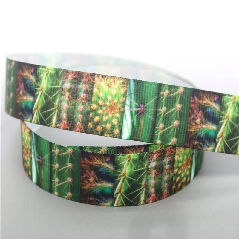DUWES 50yards fruit feather flower cactus Printed Grosgrain Ribbon Accessory Hairbow Headwear Decoration DIY Wholesale OEM D1259 | Дом и сад