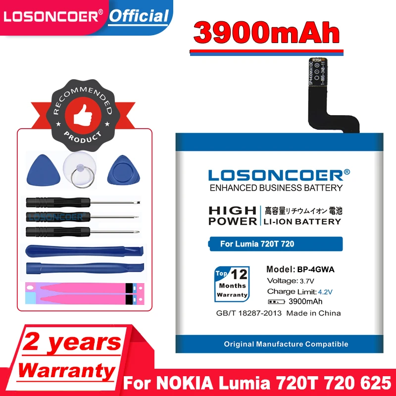 Аккумулятор LOSONCOER батарея для NOKIA Lumia 720T 625 3900 мАч подходит использования в 720T|battery