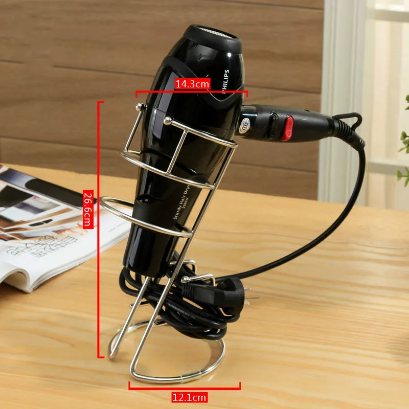 

Standing Type Hair Dryer Holder Stainless Steel Shelf Organizer Bathroom Accessories Hair Dryer Storage Rack
