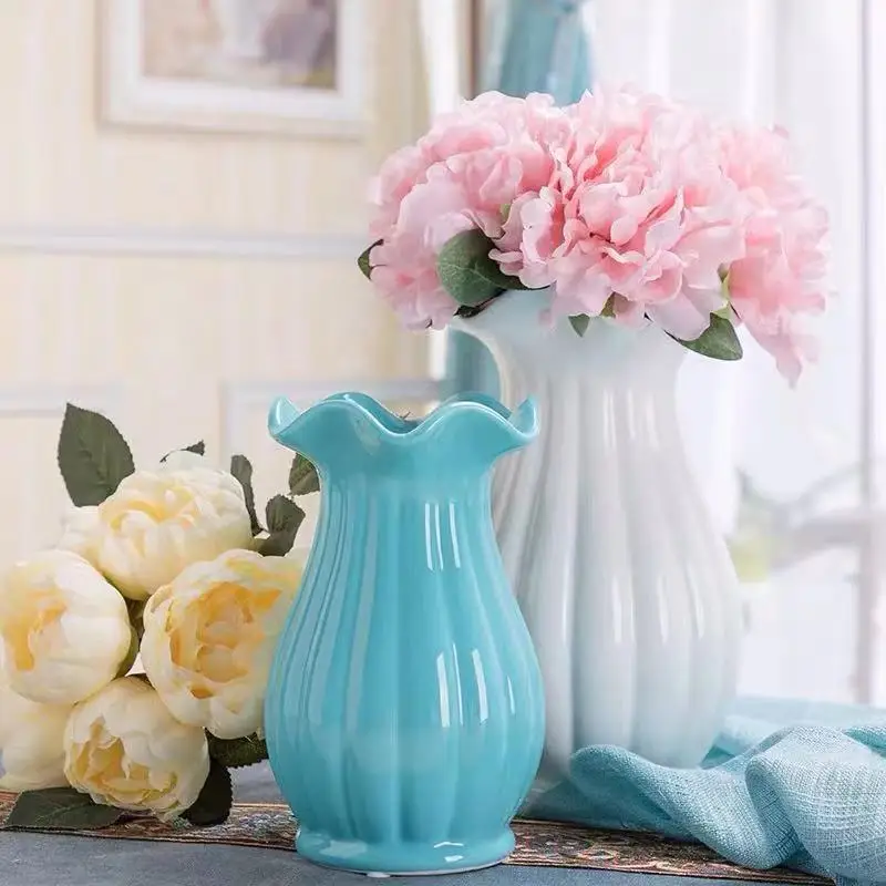 

Flower Vase Decoracion Room Decoration Salon Casa Home Decor Creative Contemporary Contracted Ceramic Falbala Furnishing Article