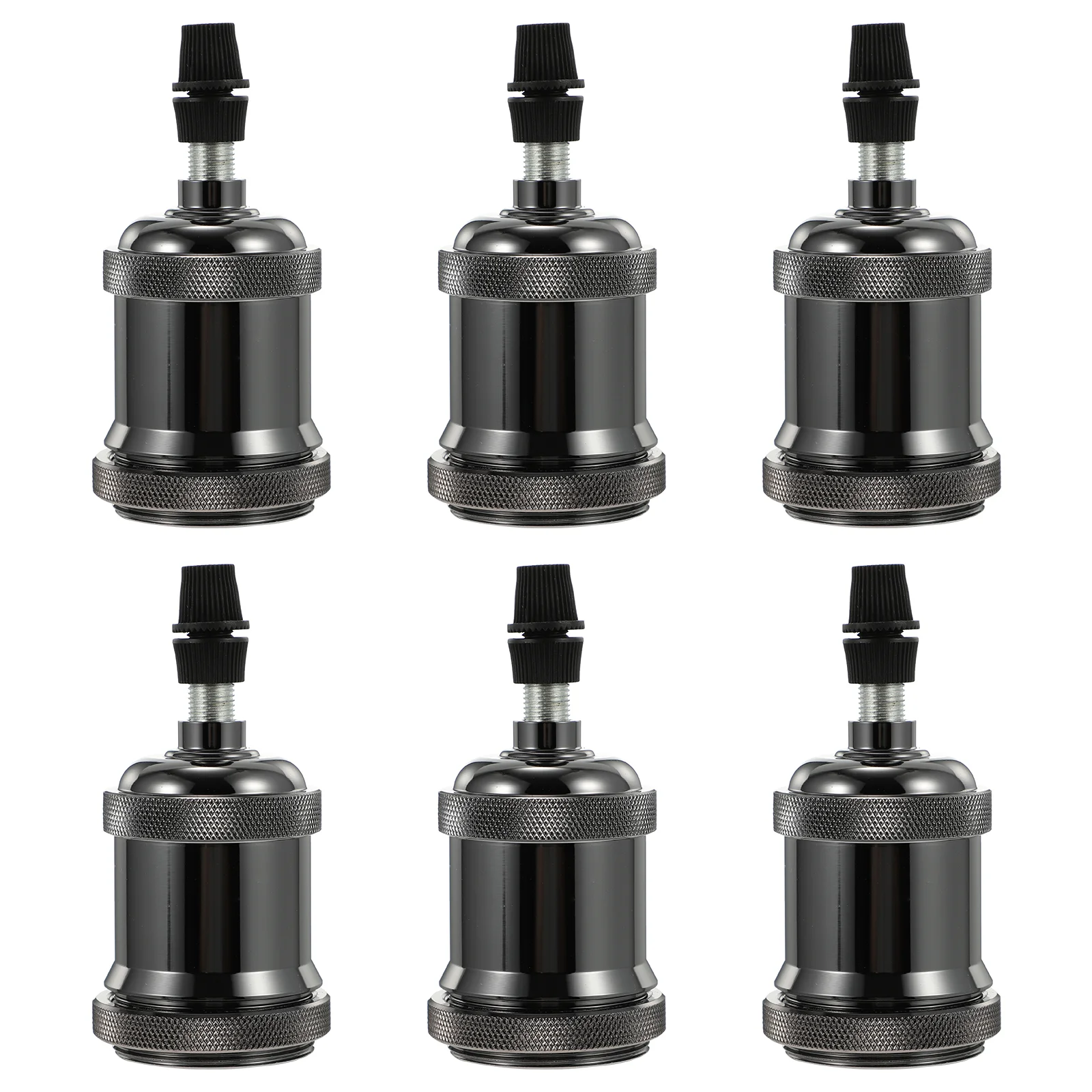 

6Pcs E-27 E-26 Light Sockets Aluminum Light Holders Retro Style Lamp Sockets