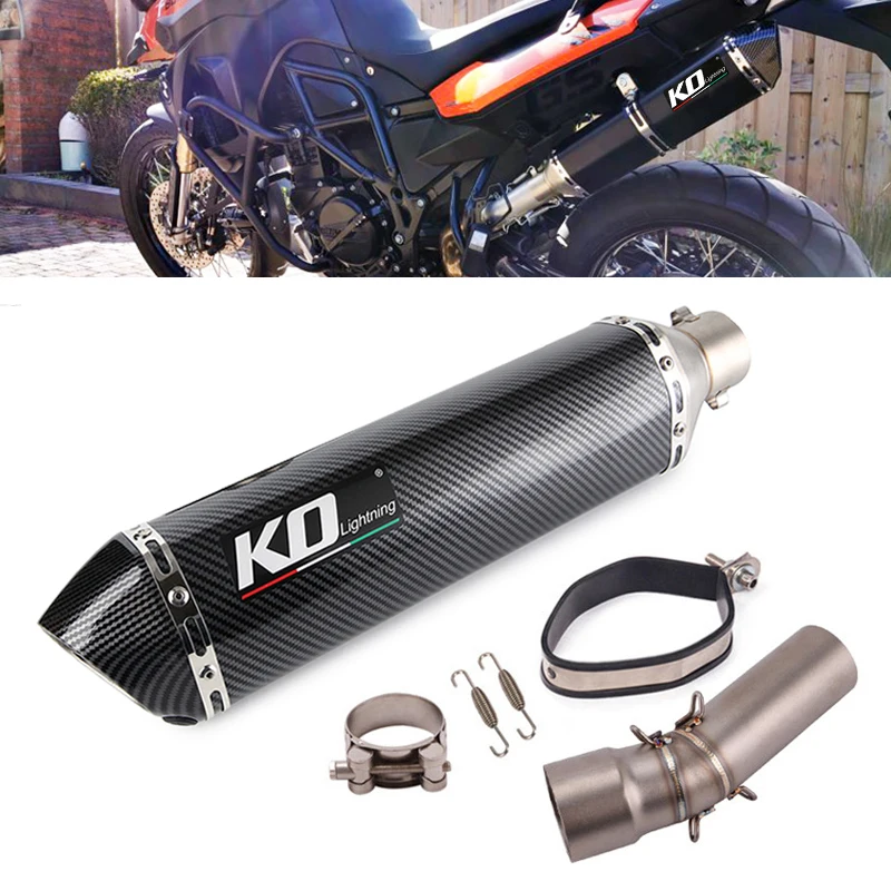 

For BMW F800GS F650GS F700GS F800GT Exhaust Pipe Motorcycle Mid Link Tube Slip On 51mm Mufflers with DB Killer Left Side Escape