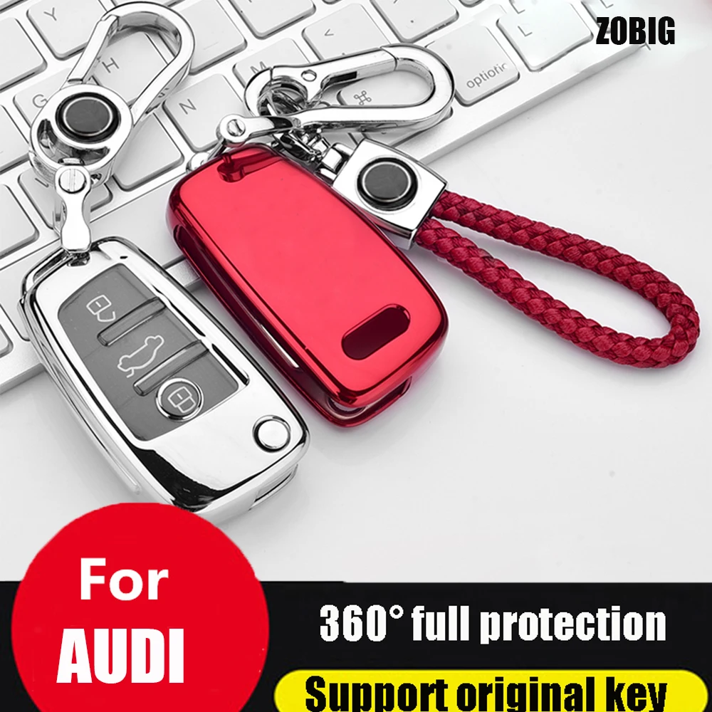 3 кнопки Брелок чехол для Audi Складной флип ключ A1 A3 Q3 Q7 TT S3 R8 автомобильный