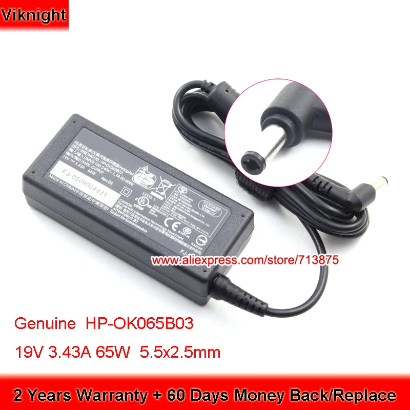 Оригинальное зарядное устройство 65 Вт 19 в 3 43 А адаптер переменного тока для