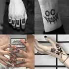 Черные блочные Временные татуировки клоуна наклейки для мужчин женский боди-арт руки талии поддельные татуировки водостойкие татуировки на палец