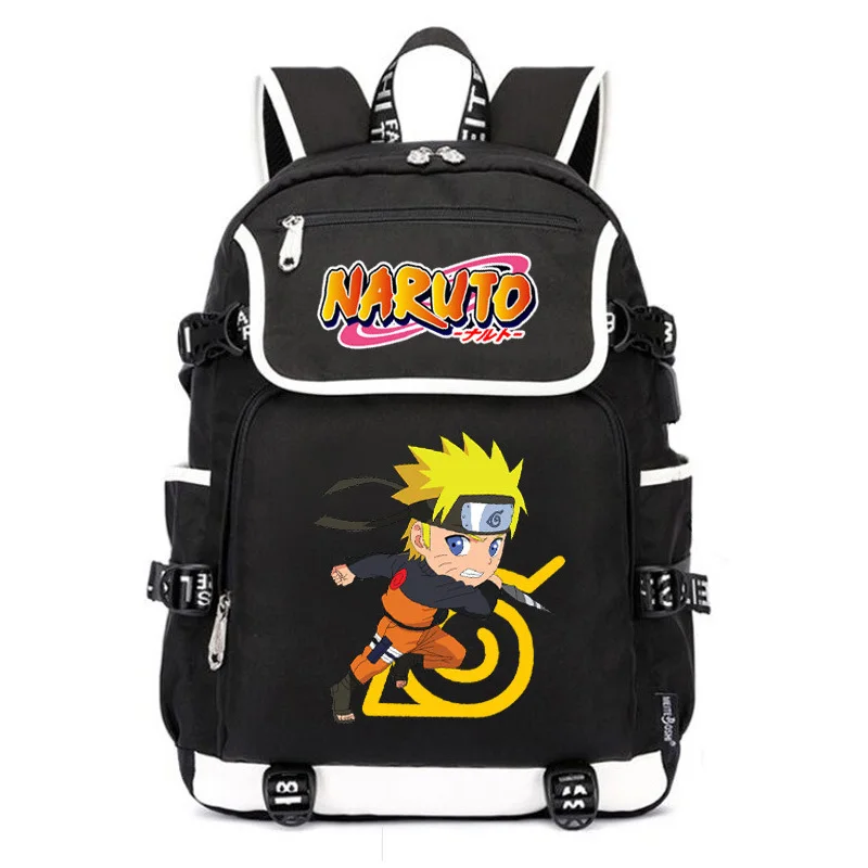 6 Наруто школьные сумки аниме Bookbag Uchiha Sasuke косплей женский рюкзак Usb зарядка Рюкзак для ноутбука Оксфорд большой дорожный рюкзак - Цвет: 6