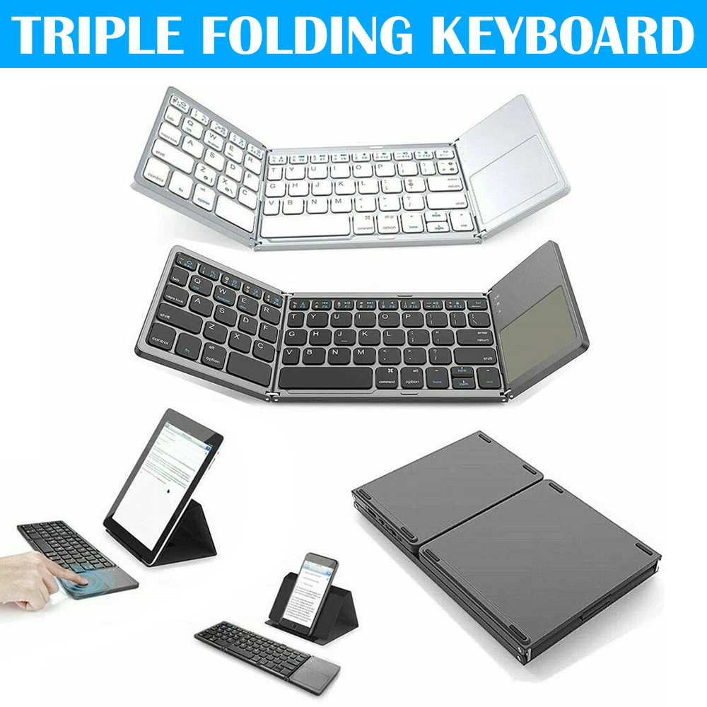 Складная Беспроводная мини-клавиатура с Bluetooth складная перезаряжаемая