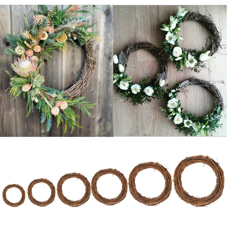 1pack christmas rattan wreath pine natural branches berriespine cones for diy christmas wreath supplies home door decoration free global shipping